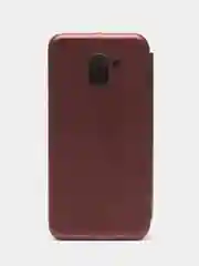 Бордовый чехол-книжка для Samsung Galaxy J6, Самсунг J 6, экокожа