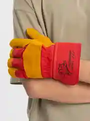 Перчатки спилковые, комбинированные, жёлтые, сварочные, утеплённые
