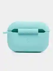 Бирюзовый чехол для наушников AirPods Pro 2, силиконовый, с карабином