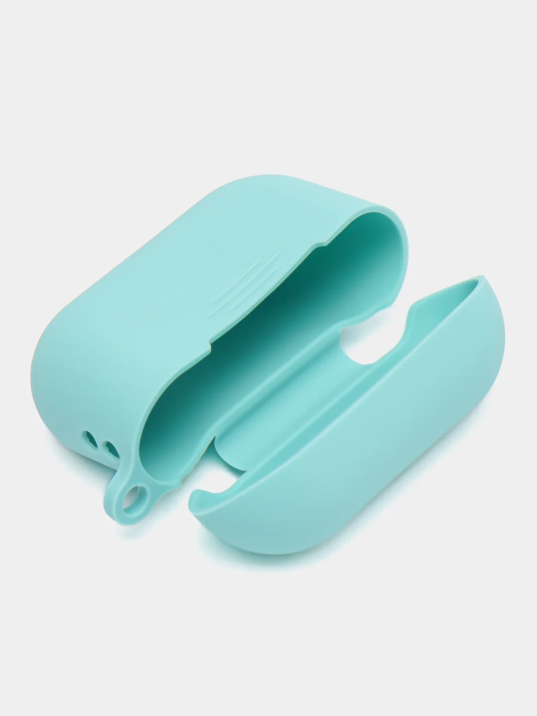 Бирюзовый чехол для наушников AirPods Pro 2, силиконовый, с карабином