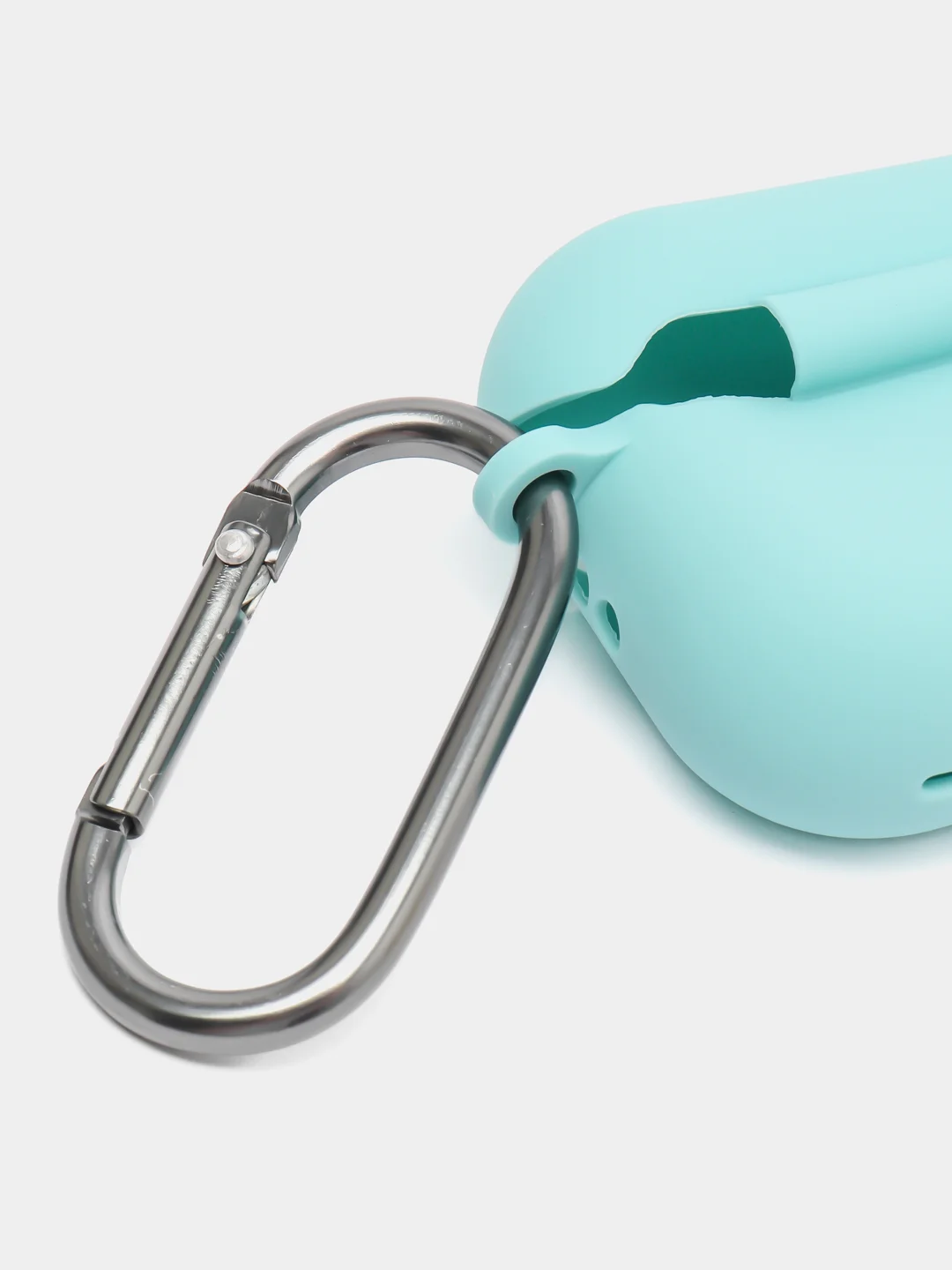 Бирюзовый чехол для наушников AirPods Pro 2, силиконовый, с карабином