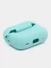 Бирюзовый чехол для наушников AirPods Pro 2, силиконовый, с карабином