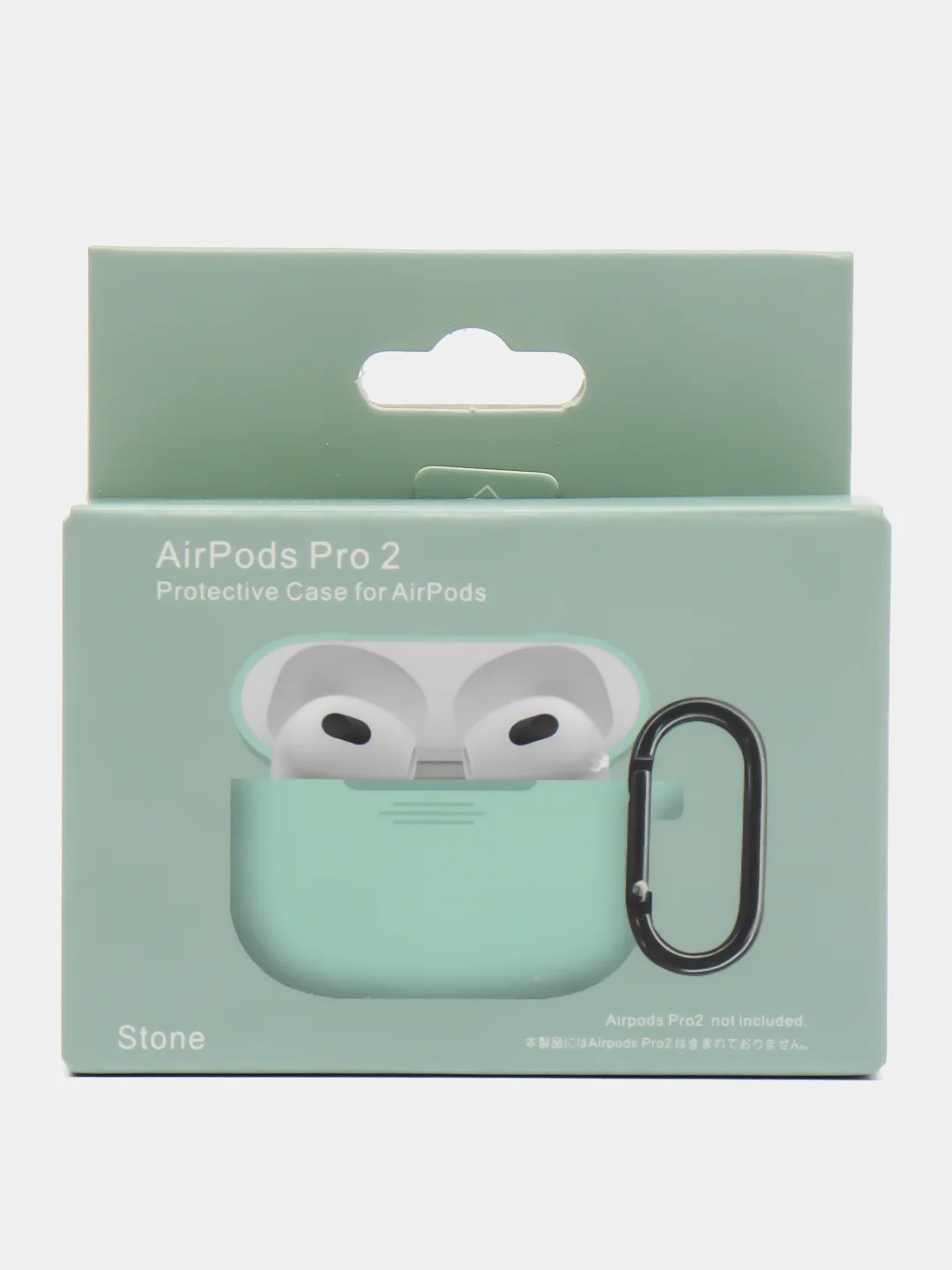 Бирюзовый чехол для наушников AirPods Pro 2, силиконовый, с карабином