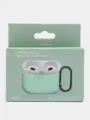 Бирюзовый чехол для наушников AirPods Pro 2, силиконовый, с карабином