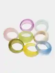 Разноцветный комплект акриловых колец, 8 штук