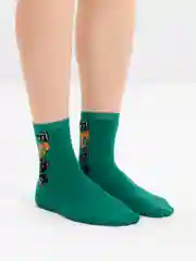 Зеленый носки мужские, длинные