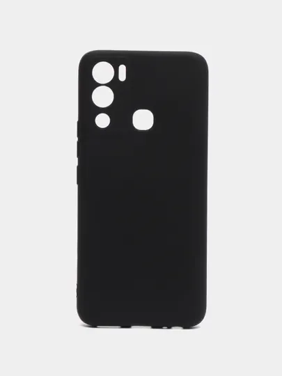 Черный силиконовый чехол для Infinix Hot 12i (Инфиникс Хот 12 ай), матовый, с защитой камеры
