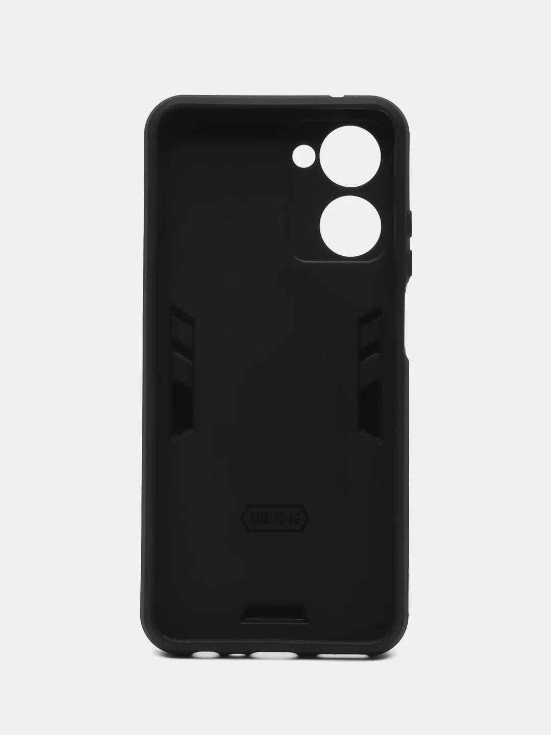 Угольный чехол для Realme 10 (Реалми 10), противоударный, с металлической подставкой-кольцом