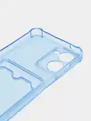 Голубой чехол для Realme 10 (Реалми 10), прозрачный, с карманом для карты