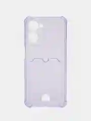 Сиреневый чехол для Realme 10 (Реалми 10), прозрачный, с карманом для карты