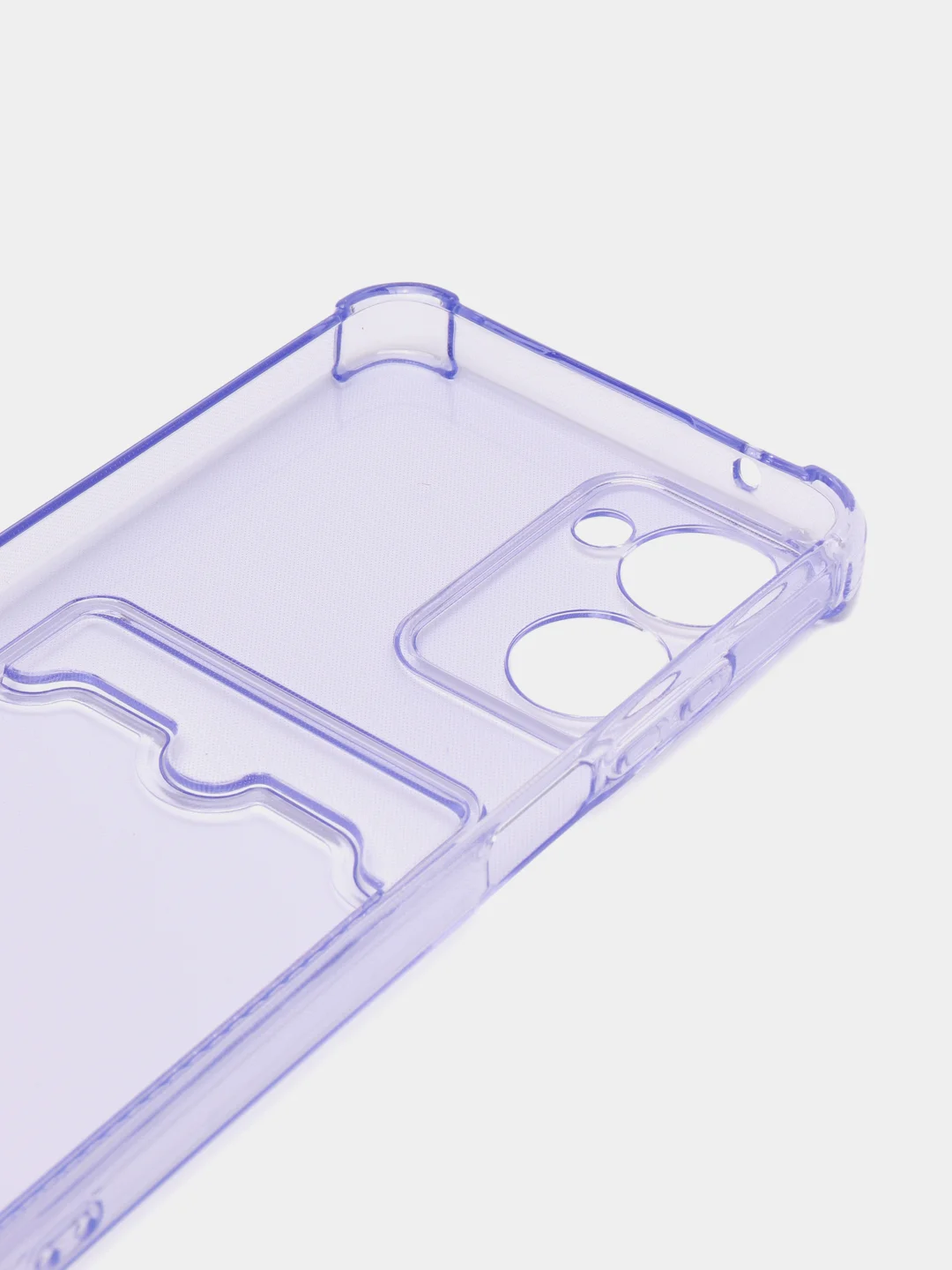 Сиреневый чехол для Realme 10 (Реалми 10), прозрачный, с карманом для карты