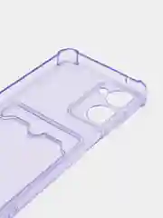 Сиреневый чехол для Realme 10 (Реалми 10), прозрачный, с карманом для карты