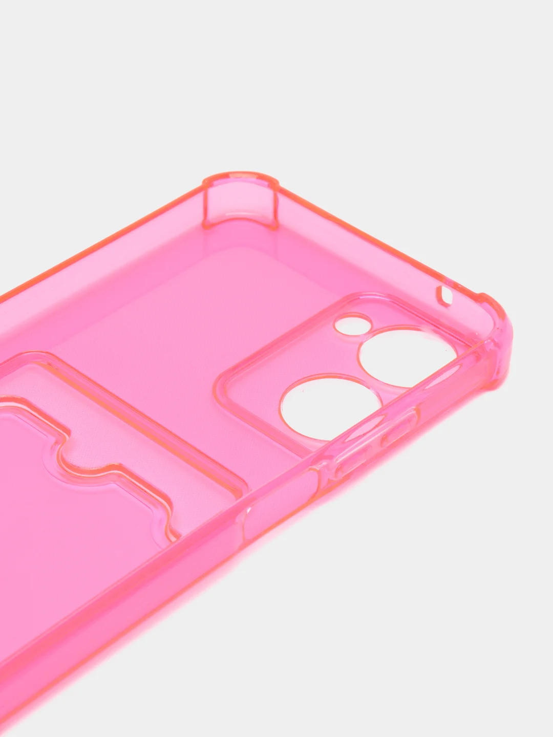 Тёмно-розовый чехол для Realme 10 (Реалми 10), прозрачный, с карманом для карты