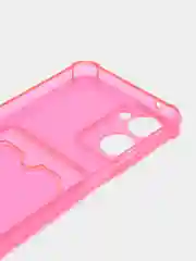 Тёмно-розовый чехол для Realme 10 (Реалми 10), прозрачный, с карманом для карты