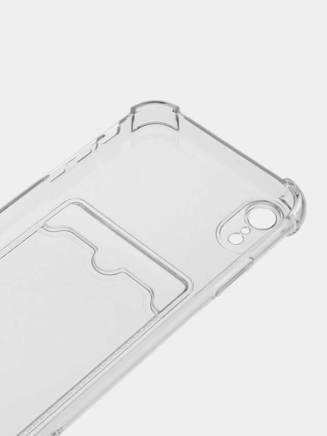 Марсала чехол противоударный для iPhone XR, прозрачный, с карманом для карты