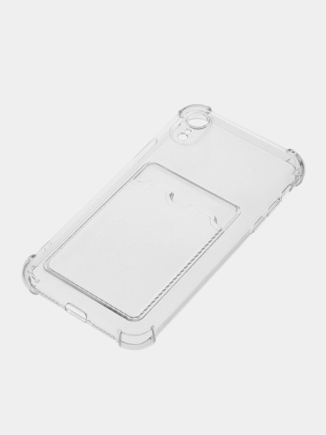 Марсала чехол противоударный для iPhone XR, прозрачный, с карманом для карты