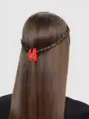 Красный заколка-крабик для волос, кружево