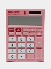 Калькулятор настольный электронный обычный Brauberg Ultra Pastel-08-pk, Компактный