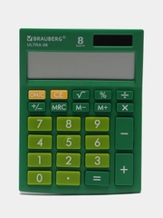 Калькулятор настольный электронный обычный Brauberg Ultra-08-gn, Компактный (154x115 мм)