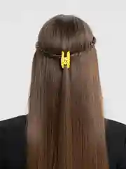 Желтый заколка-крабик для волос, кружево