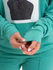 Бирюзовый спортивный костюм женский оверсайз