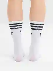 Носки мужские, высокие, плотные, белые, с принтом адидас, хлопок