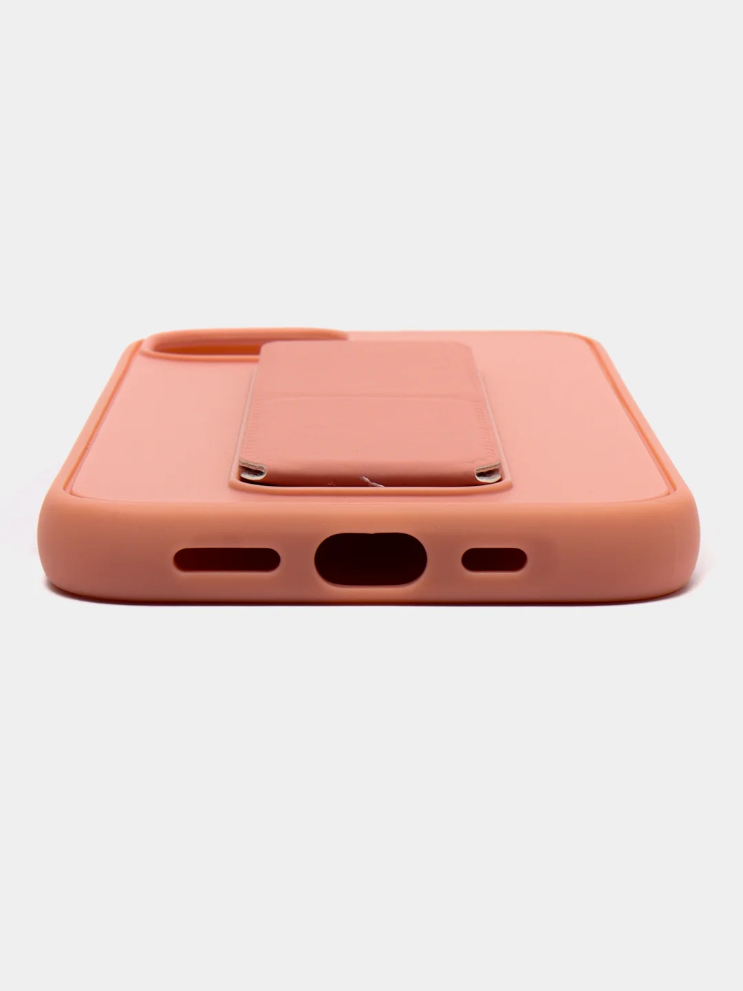 Пастельно-коралловый чехол iPhone 13 (6.1), 13 Pro Max (6.7) силиконовый под кожу с подставкой