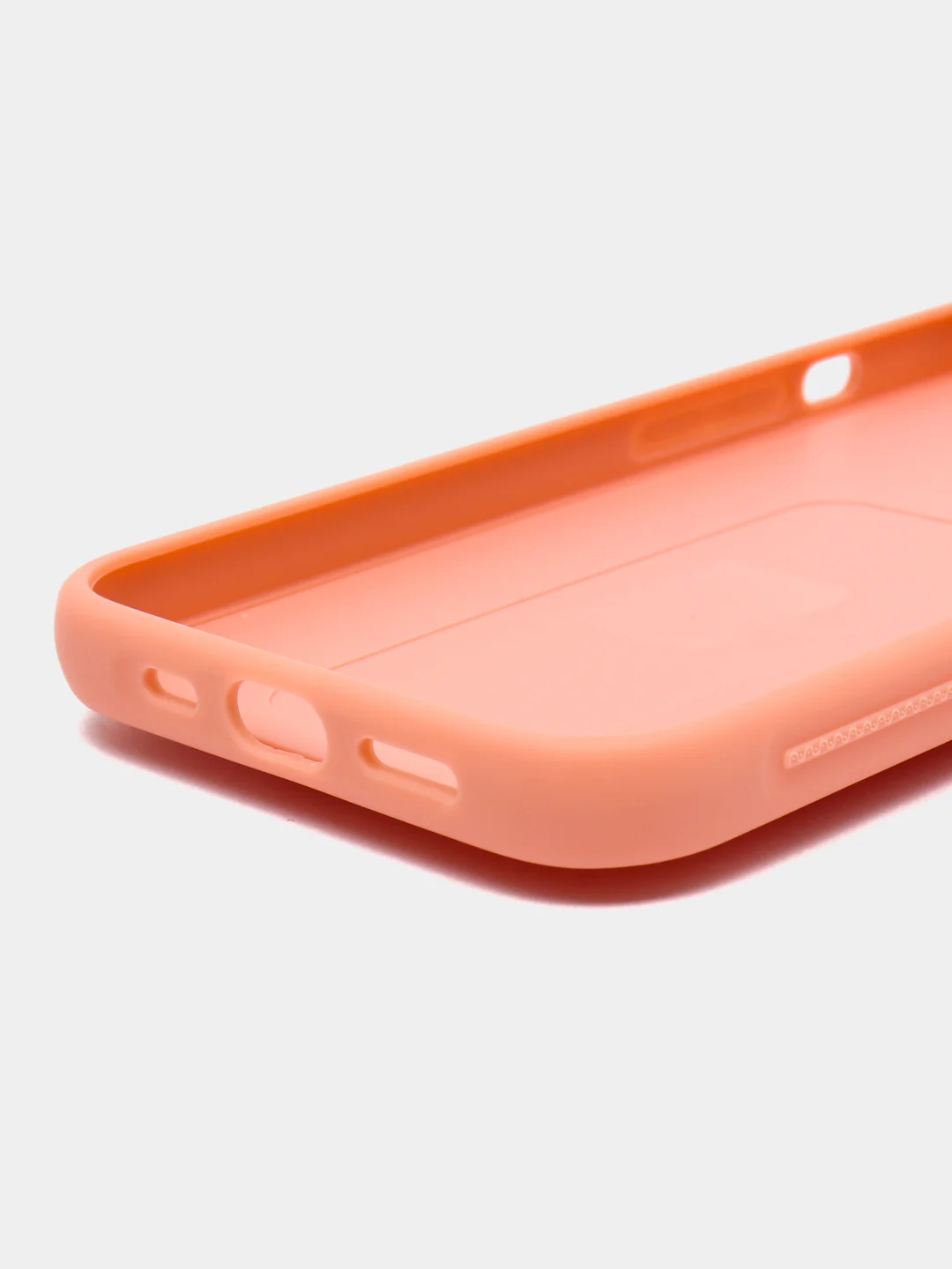 Пастельно-коралловый чехол iPhone 13 (6.1), 13 Pro Max (6.7) силиконовый под кожу с подставкой