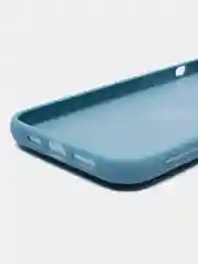 Светло-синий чехол iPhone 13 (6.1), 13 Pro Max (6.7) силиконовый под кожу с подставкой