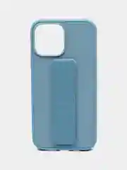 Светло-синий чехол iPhone 13 (6.1), 13 Pro Max (6.7) силиконовый под кожу с подставкой