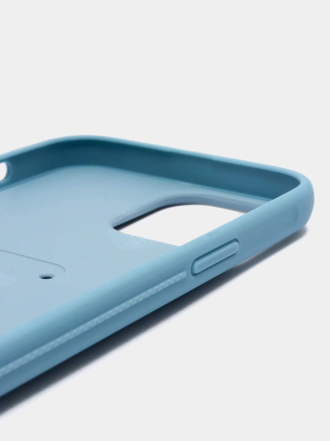 Светло-синий чехол iPhone 13 (6.1), 13 Pro Max (6.7) силиконовый под кожу с подставкой
