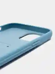 Светло-синий чехол iPhone 13 (6.1), 13 Pro Max (6.7) силиконовый под кожу с подставкой