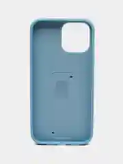 Светло-синий чехол iPhone 13 (6.1), 13 Pro Max (6.7) силиконовый под кожу с подставкой