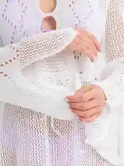 Белый пляжная вязаная женская туника