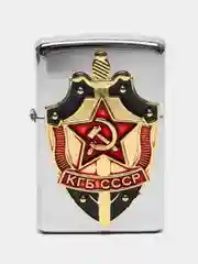 Синий бензиновая зажигалка "СССР Ленин", "КГБ"