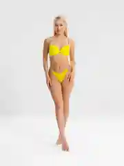 Лимонный комплект женского нижнего белья Victoria Secret: бюстгальтер и трусы