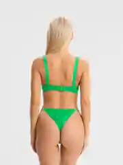 Зеленый комплект женского нижнего белья Victoria Secret: бюстгальтер и трусы