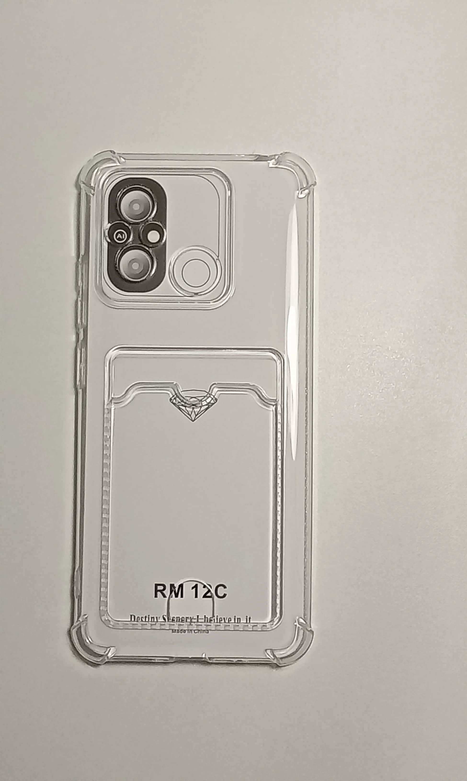Черный чехол с усиленными углами и карманом для карты для XIAOMI REDMI 12C