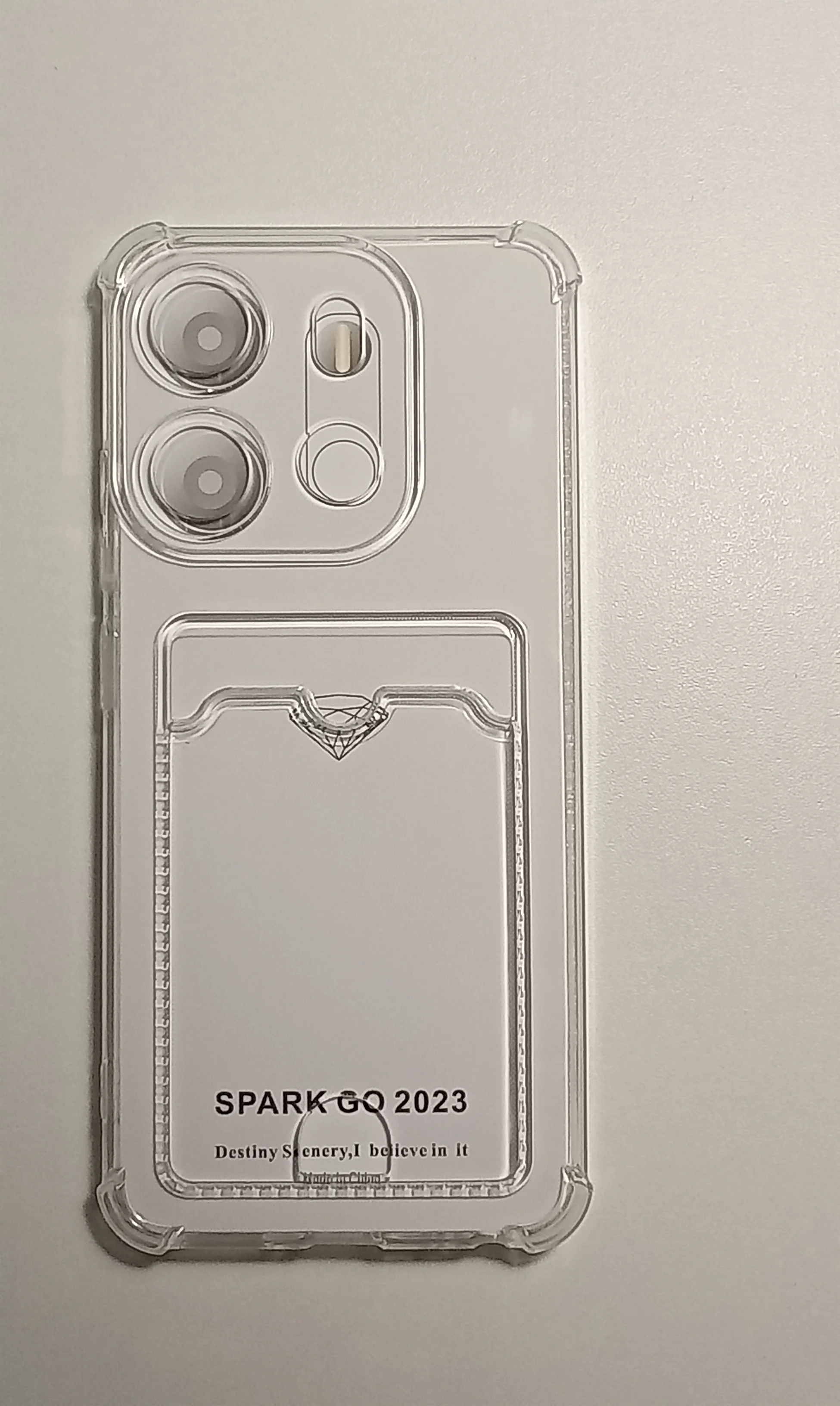Черный чехол INFINIX SMART 7 / TECNO SPARK GO 2023 усиленные углы и карман для карты