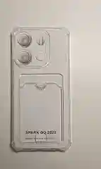 Черный чехол INFINIX SMART 7 / TECNO SPARK GO 2023 усиленные углы и карман для карты