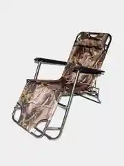 Хаки шезлонг пляжный складной с подушкой, 153х60х80 cм