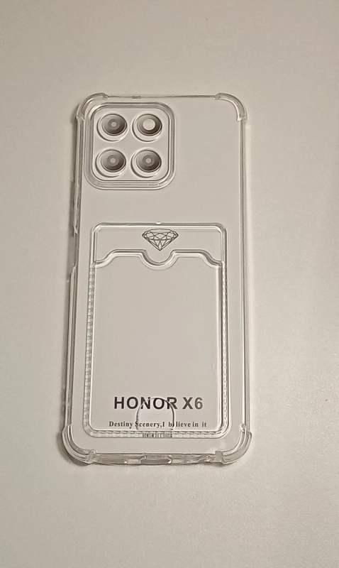 Чехол для Honor X6 / Honor X8 усиленные углы и карман для пластиковой карты