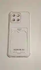 Сиреневый чехол для Honor X6 / Honor X8 усиленные углы и карман для пластиковой карты