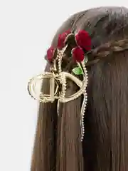 Желтый заколка-краб для волос "Роза"
