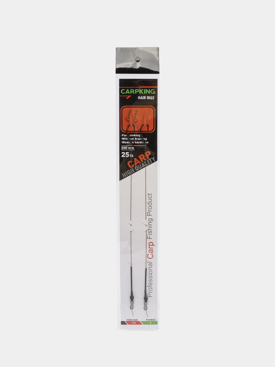 Крючок Curve Shank Hook с поводком и волосяной оснасткой (Карповый монтаж), 2 шт