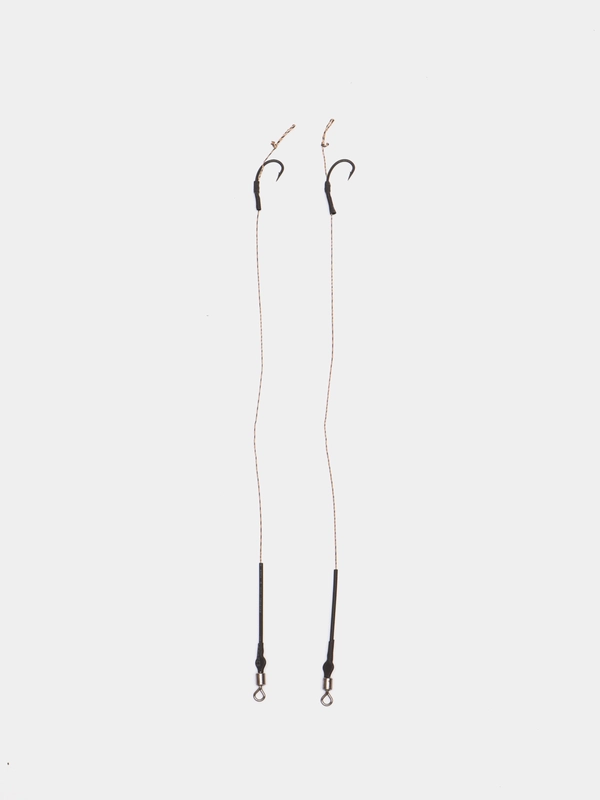 Крючок Curve Shank Hook с поводком и волосяной оснасткой (Карповый монтаж), 2 шт