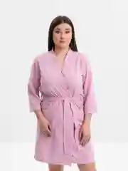 Розовый халат женский домашний