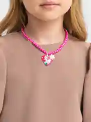 Тёмно-розовый комплект детской бижутерии, 3 предмета