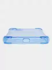 Голубой силиконовый прозрачный противоударный, неоновый чехол для iPhone 11 / 12 с защитой камеры