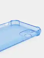 Голубой силиконовый прозрачный противоударный, неоновый чехол для iPhone 11 / 12 с защитой камеры